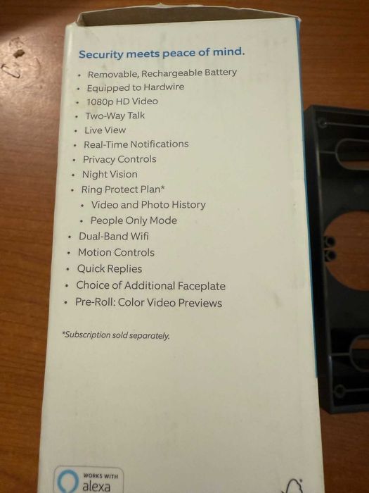 Безжичен видеодомофон звънец Ring Doorbell gen 4 WiFi на батерия