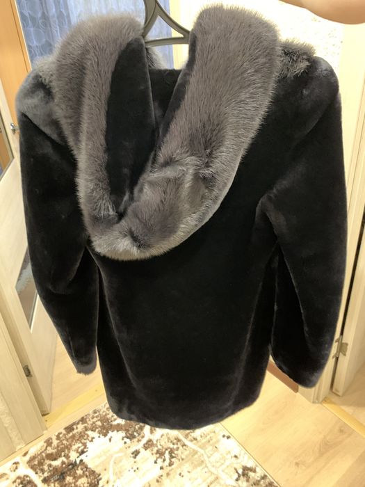 Шуба мутон (овчина) черная