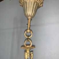 Candelabru terasa din bronz cu abajur de sticla murano