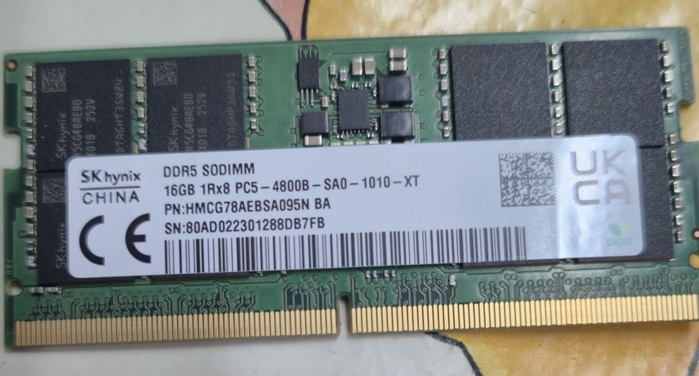 Memorie RAM Laptop SK Hynix 16GB, DDR5,  4800Mhz