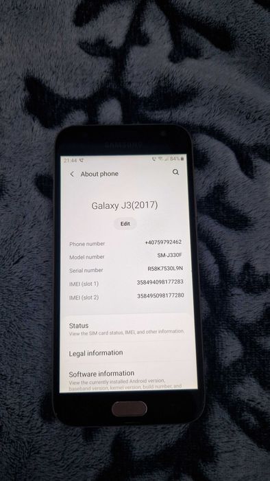 Vand Telefon Samsung J3 mare GOLD 4G/LTE Android 9 !! Liber Retea !! 180lei