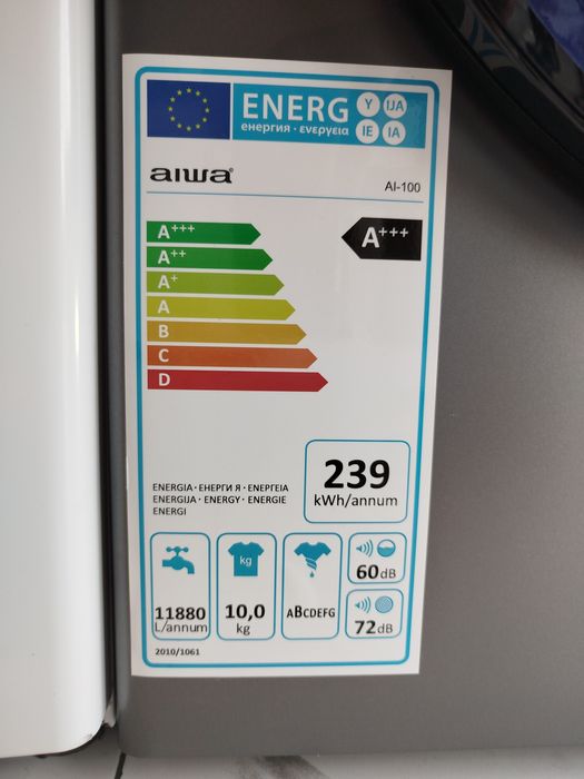 Стиральная машина Aiwa Ai100 10kg Inverter 3 года гарантия супер скидк