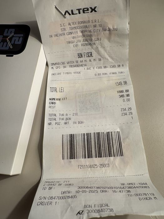 Vand Apple Watch SE 44mm gen2 NOU