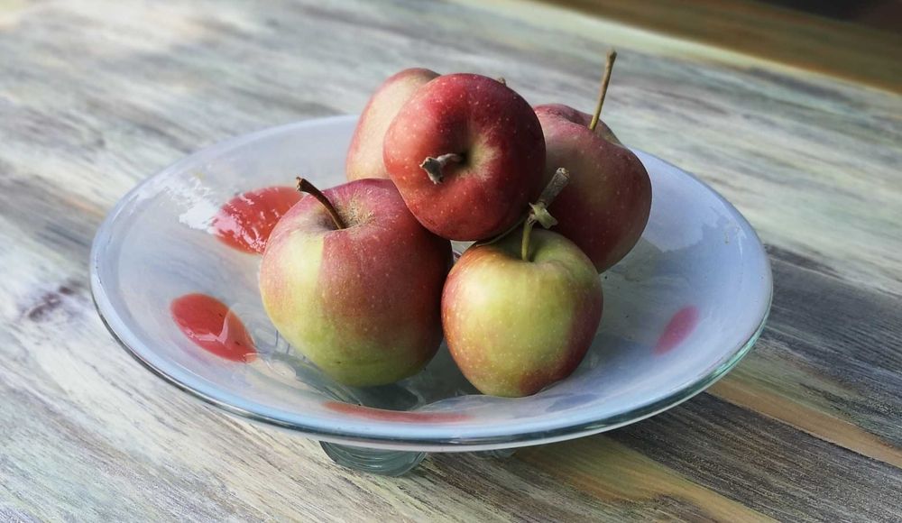 Фруктиера от мноцветно стъкло Мурано