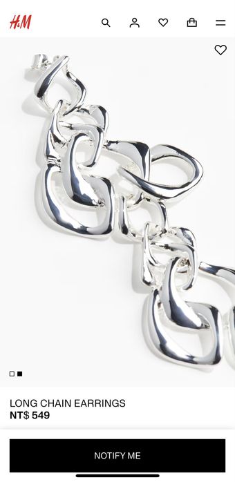 Серьги H&M длинные в серебряном тоне