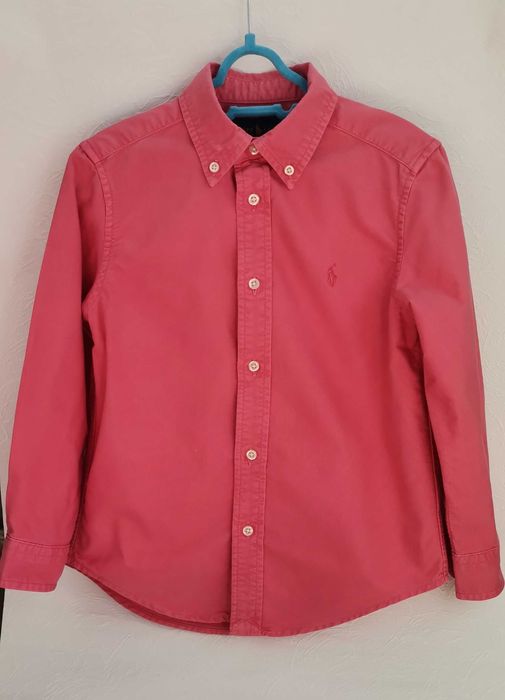 Cămașă băieți Ralph Lauren maneca lunga coral pink măr 5ani 115cm