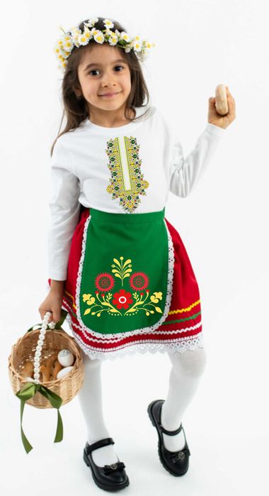 Детска народна носия с принт елементи