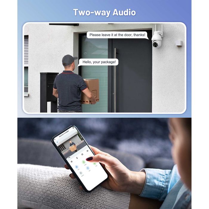 WIFI Камера за наблюдение Galayou Y4 2K PTZ 335° ротация