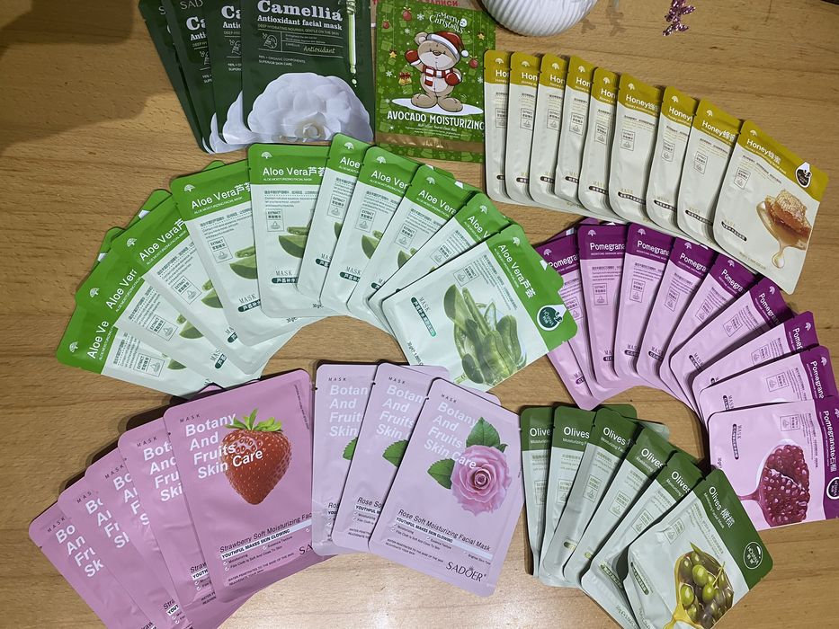 Тканевая маска для лица по 150 тг/ед