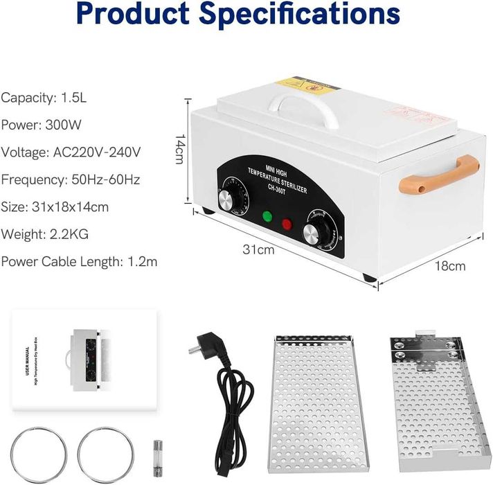 Sterilizator cu Aer Cald Xverycan 300W – 220°C – 1.5L - instrumente