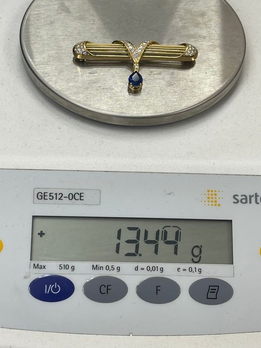 Brosa cu pietre prețioase din aur 18K Amanet BKG