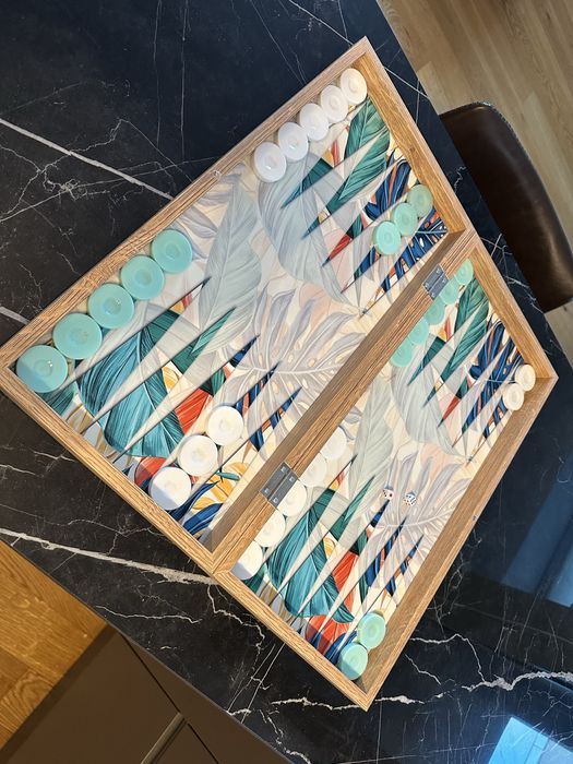 Set de Table/Backgammon Premium – Design Exotic, Lemn