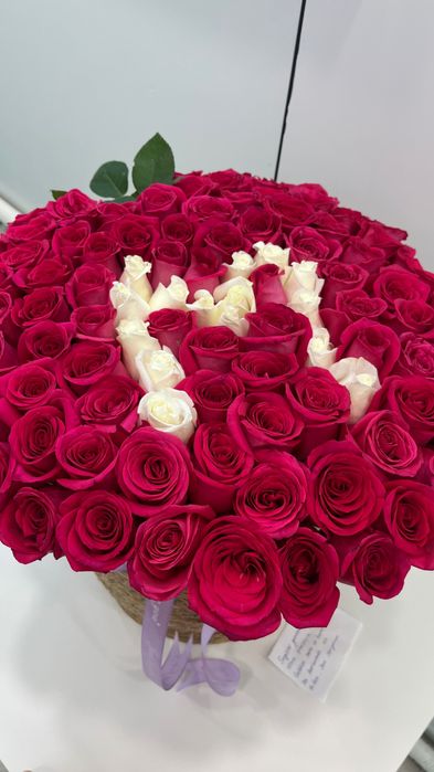 101 роза кашпо 30к тенге