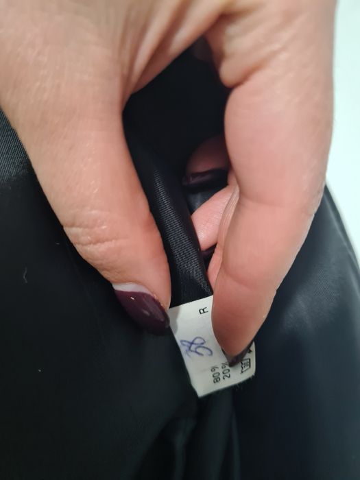 Palton lână  lung negru cu blanita