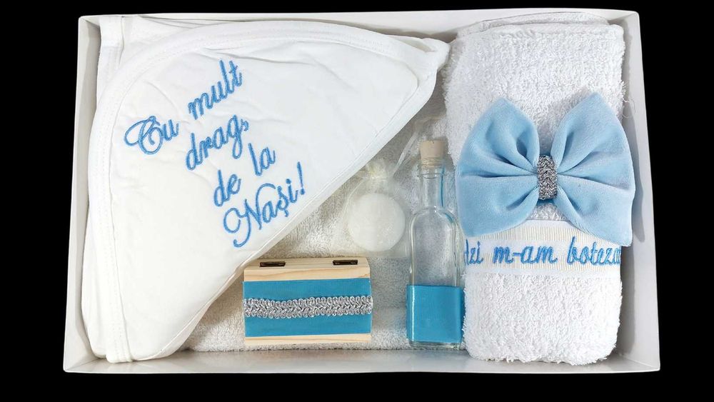 Set Botez Baietel (Trusou + Lumanare + Costum)