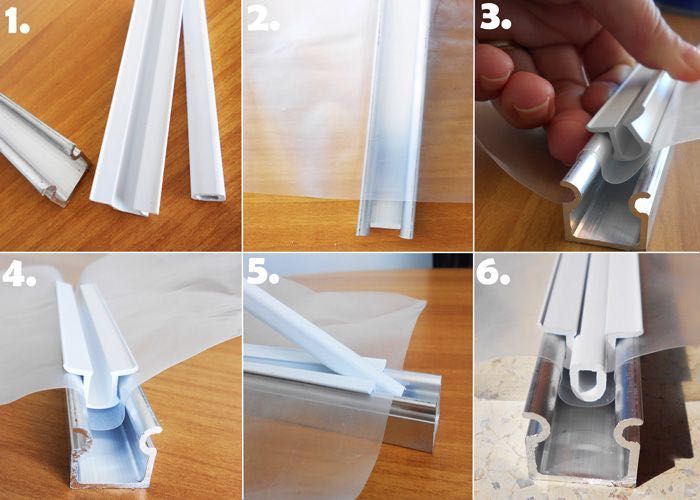 Profil aluminiu pentru folie dublă GEO