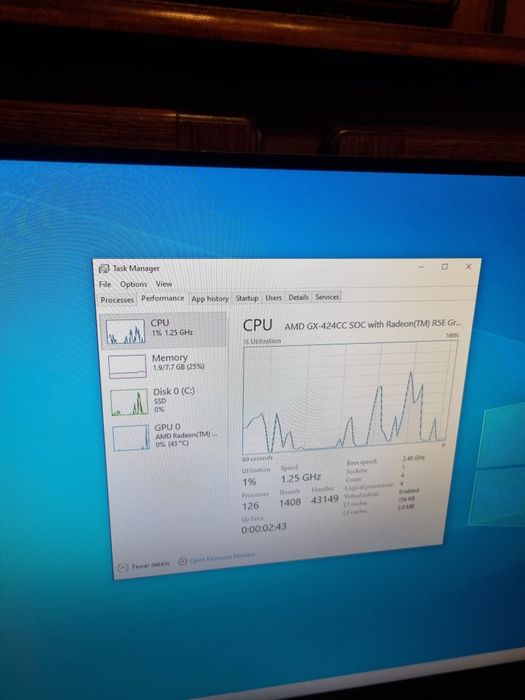PC Slim SFF Fujitsu Futuro S920 AMD GX-424CC 2.4 ghz , 8gb RAM , SSD 64 gb , Windows 10