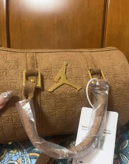 Сумка Air Jordan Suede Monogram Mini Duffle (3L) - Cognac