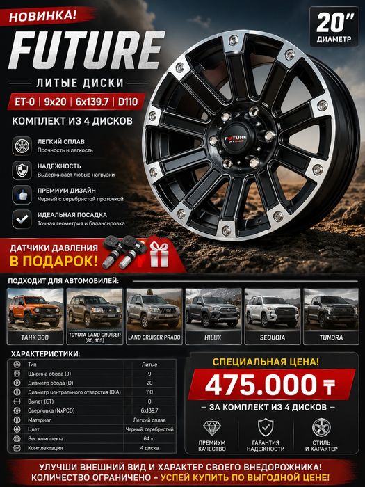 Продам комплект новых дисков 20"  Future