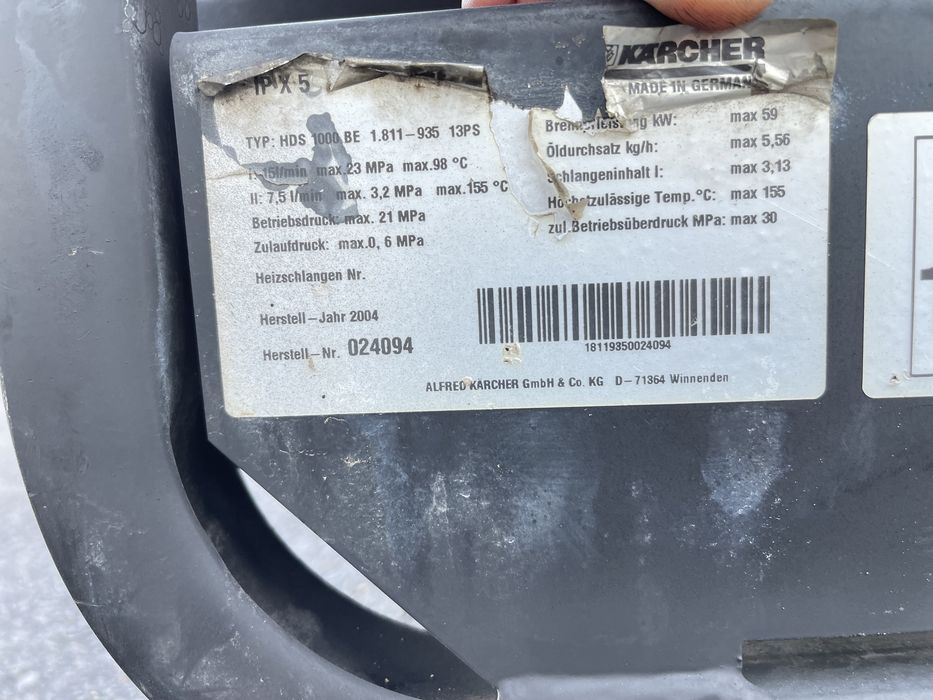 Пароструйка Karcher/Керхер HDS 1000 BE с ДВГ Honda GX 390-210Bar|13к.с