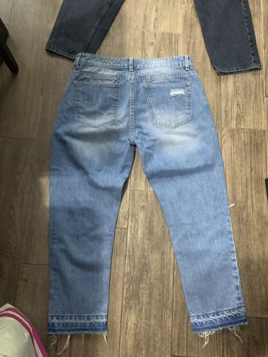 Дамски дънки xl накъсани лек потур