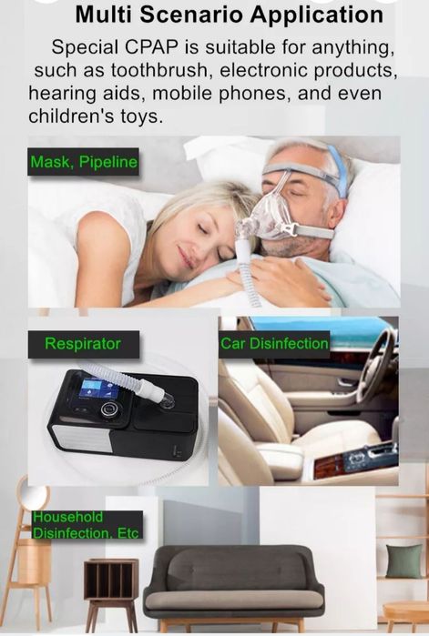 CPAP APAP BIPAP masca ozon dezinfectare igienizare bacterii germeni