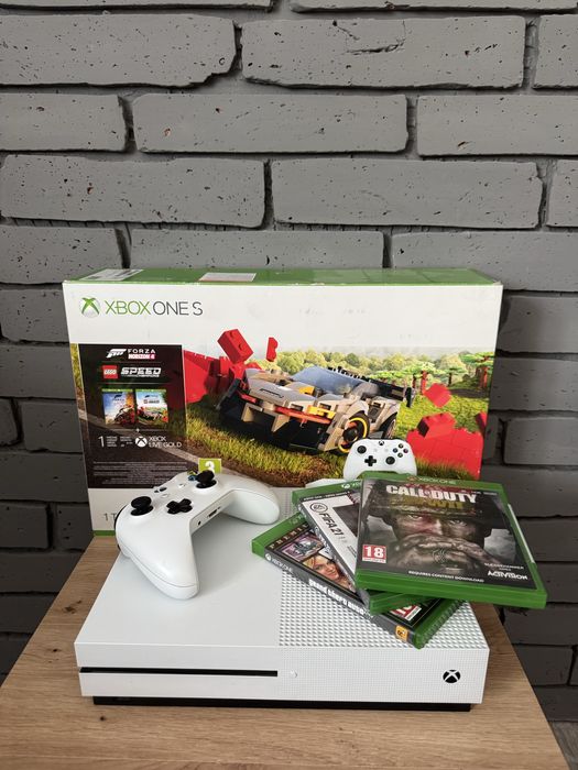 Xbox One S 1TB +maneta+jocuri+cutie