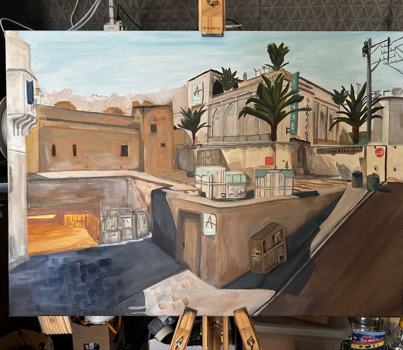 Tablou CS 2 Dust 2 acrilice