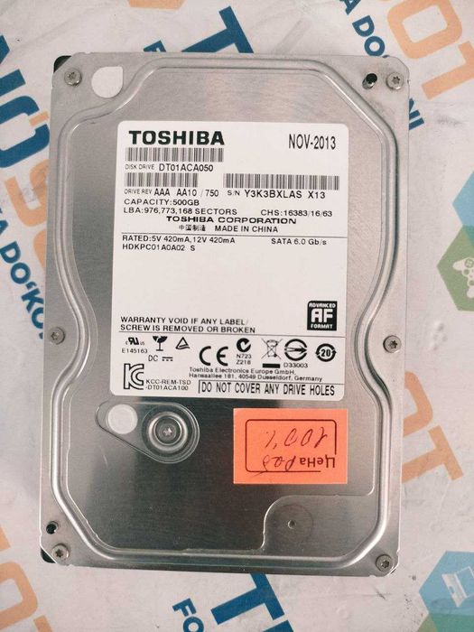 Toshiba DT01ACA100 — 1TB - Toshiba DT01ACA050 — 500GB