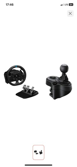 Игровой контроллер Logitech G923 + Driving Force Shifter черный