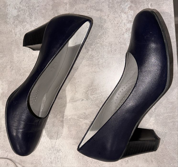 Туфли кожаные темно синие размер 38