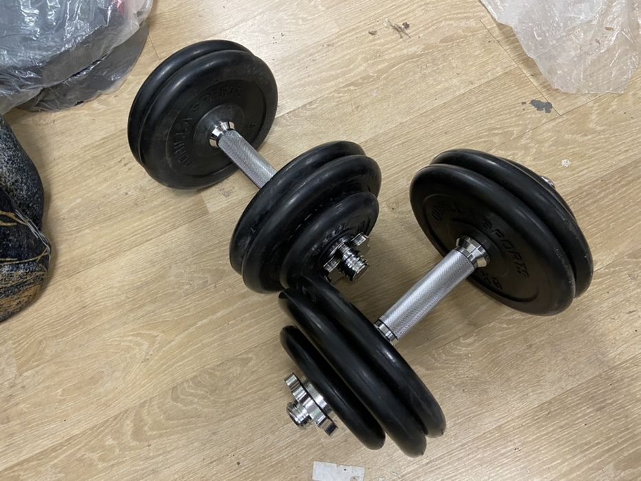 Super gantere reglabile profesionale otel cauciucat noi 15+15=30 kg