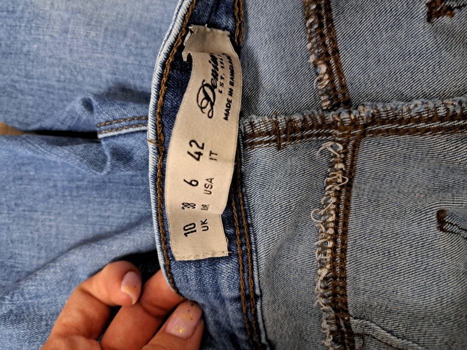 Blugi cu talie înaltă, skinny, mărime 38.