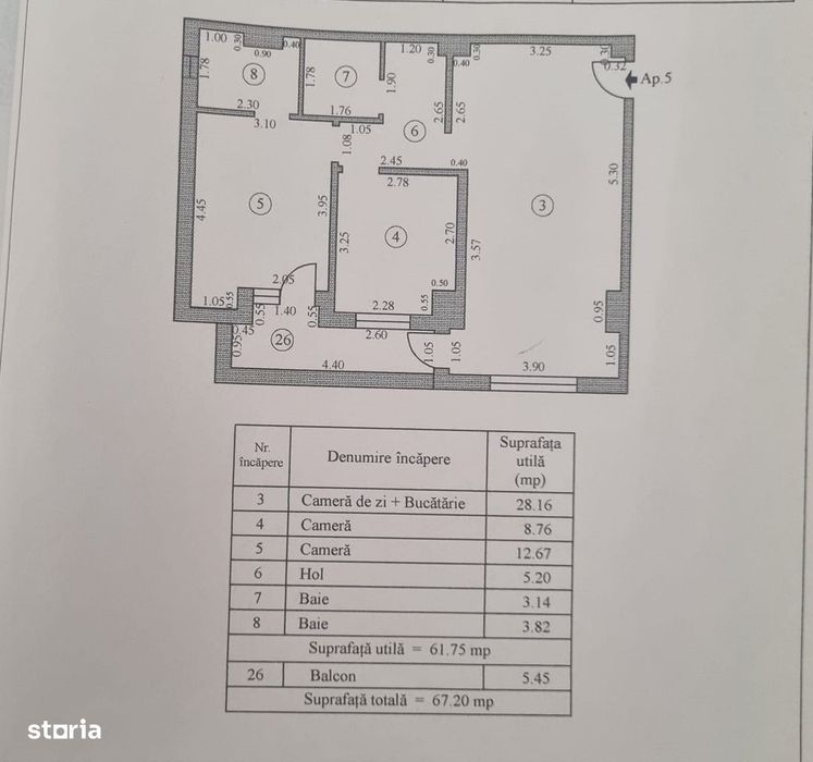 Apartament 3 cam Ovidiu