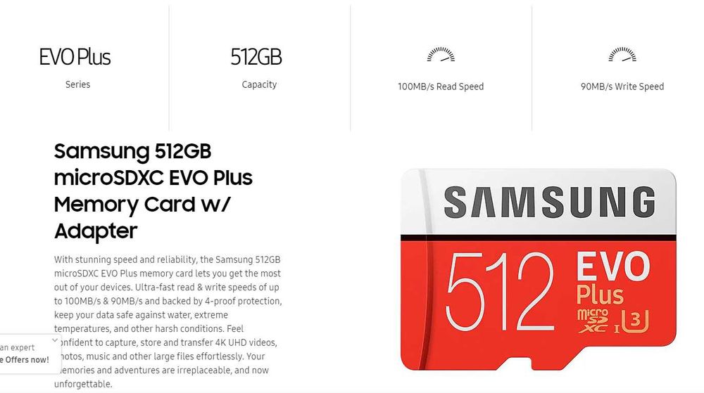 Оригинал SAMSUNG Micro SD 512gb    Карта память   512гб