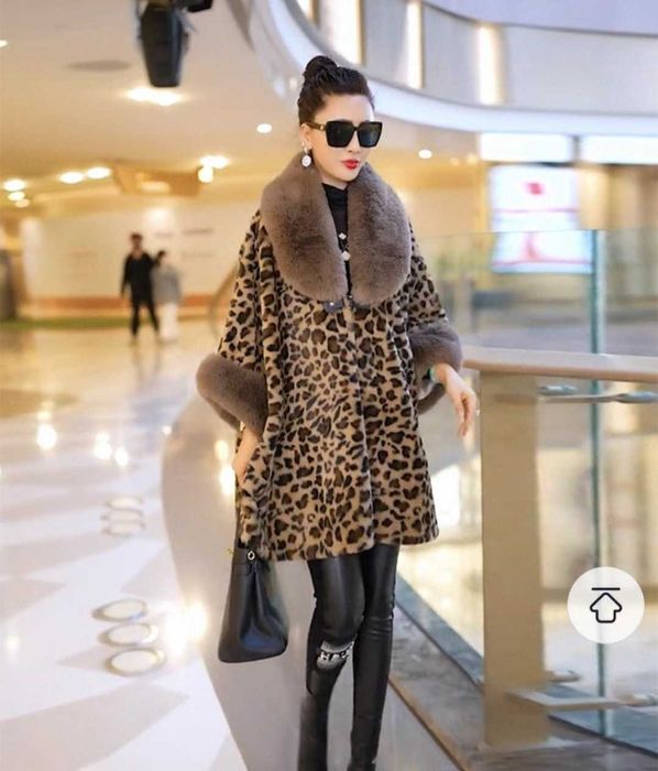 Накидка шубка размер оверсайз до 58