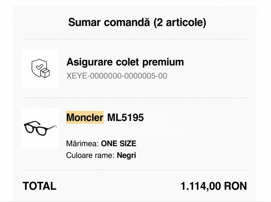 Ochelari Moncler ML5195 + Lentile Zeiss Blue Light