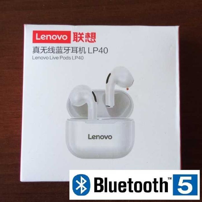 Слушалки Lenovo Live Pods LP40 TWS  5.0 Bluetooth Headset