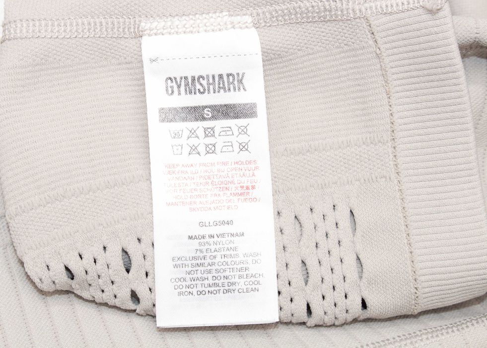 Gymshark дамски оригинален сиво-бежов безшевен клин висока талия S