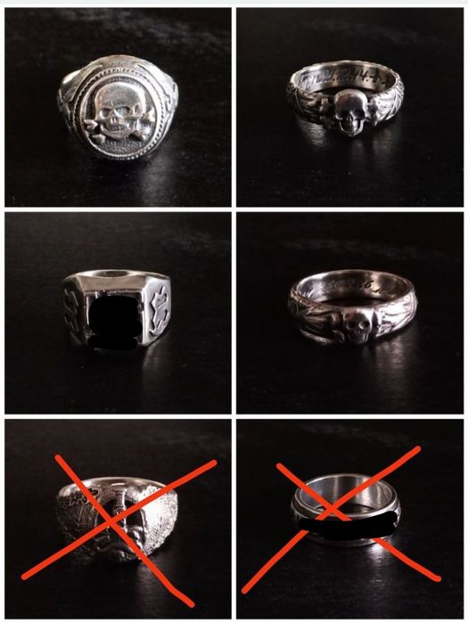 Inel SS totenkopf antipartizani ww2 argint