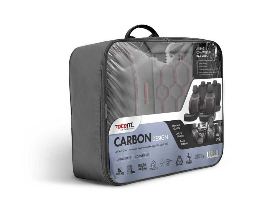 Луксозна тапицерия OTOM Carbon Design черна със сив шев