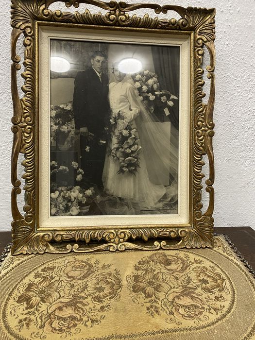 Франция барок рамка със стара сватбена фотография 1940