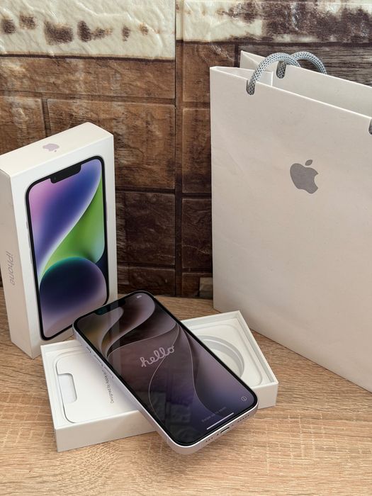 Iphone 14, Purple, 128GB, Smartphone, Apple, Телефон - 85% Battery Health + оригинална кутия и аксесоари