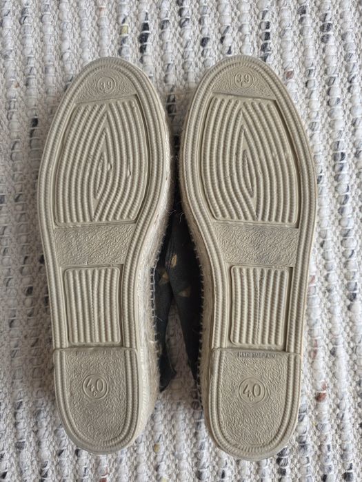 Espadrile Manebi din piele naturala cu talpa dubla de iuta, marimea 40