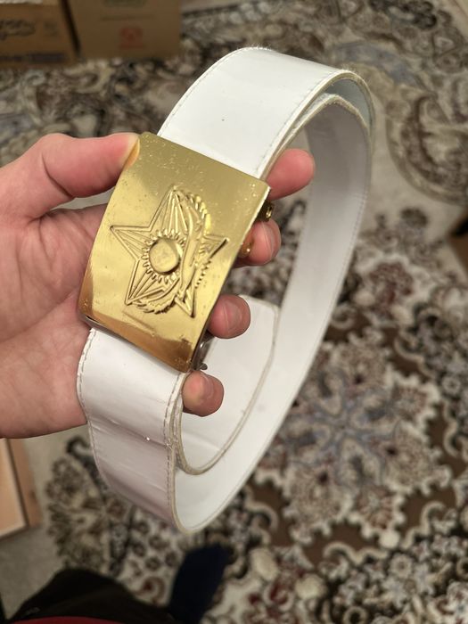 Ремень военный белый