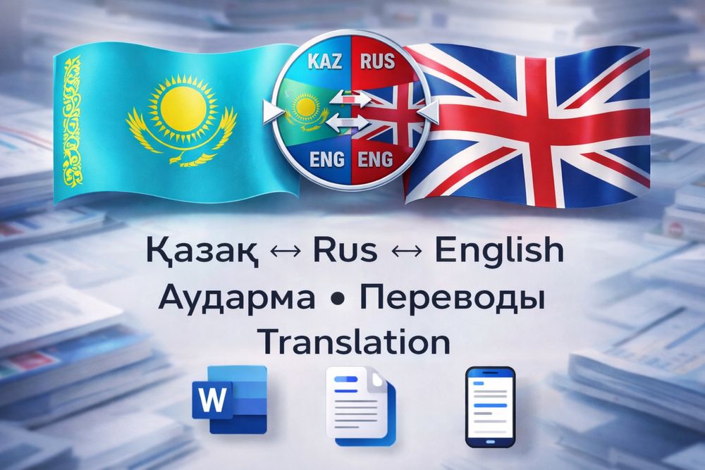Переводы KZ ↔️RU ↔️ EN | Резюме, документы, быстро