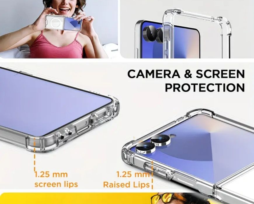 Samsung galaxy Z flip 8/7/6 magsafe ударо-устойчив кейс прозрачен