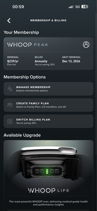 Yangi ochilmagan Whoop 4 sotiladi. 1 yillik whoop peak obunasi bilan.