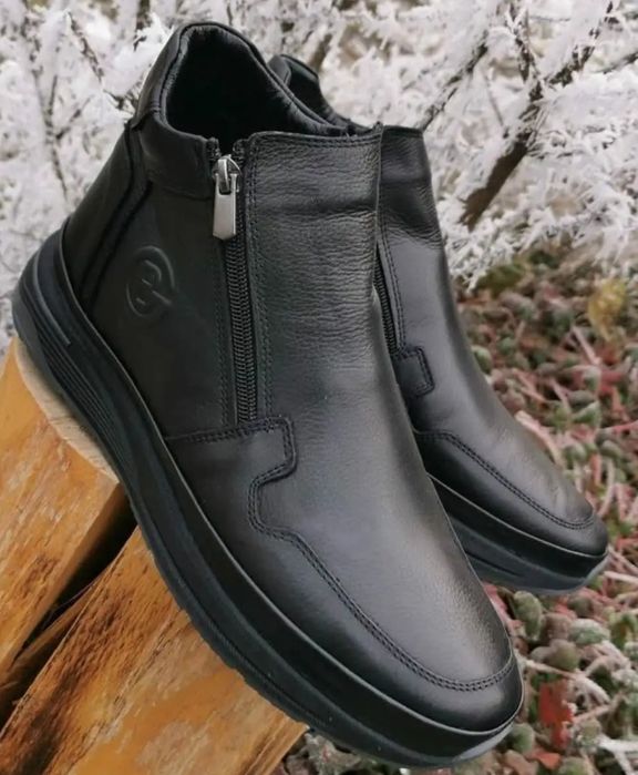 Мъжки боти естествена кожа с каучуково ходило 40,41,42,44 и 45 номер.