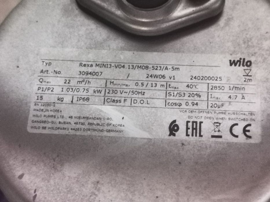 Vând pompa submersibila pt apa murdara